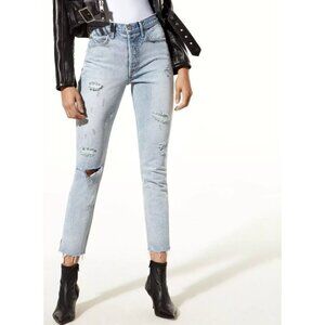 GRLFRND Karolina High-Rise Raw Edge Jeans 24 XXS Dont Cry Daddy $225